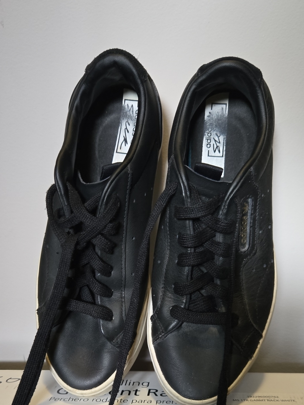 adidas Black Low-Top Sneakers with White Soles
